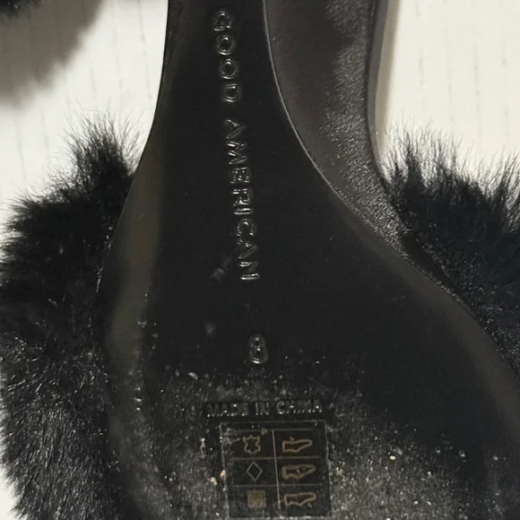 Good American Furry Sexy Wedge Heels Sz 8 - Picture 10 of 13